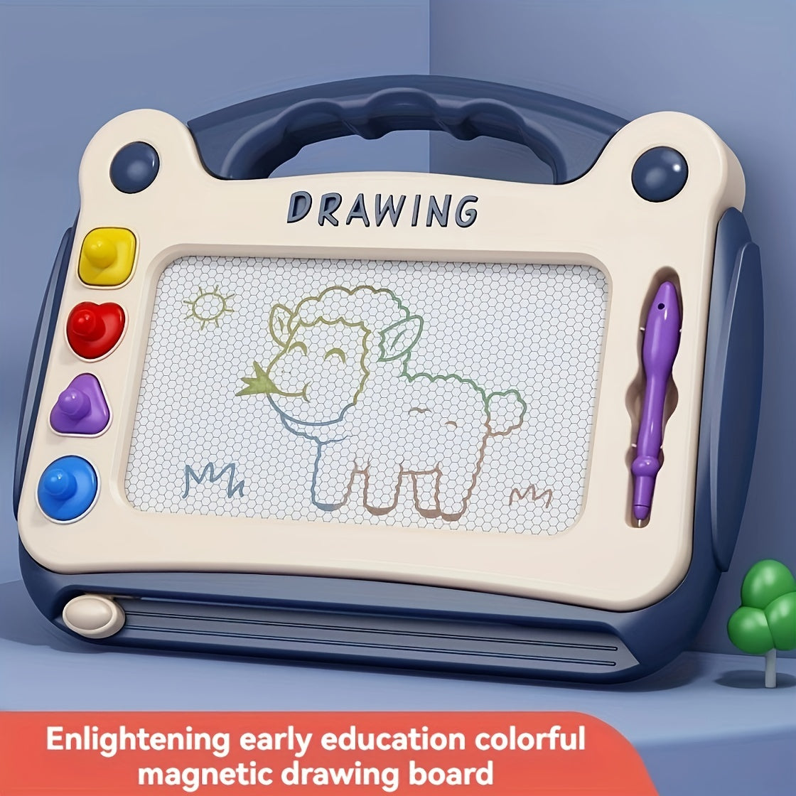 Magnetic Drawing Board For Early Childhood Education And Learning Toys, Perfect Birthday Gifts For Boys And Girls, Christmas And Halloween Gifts (4 Stamps+1 Paintbrush+4 Brackets)