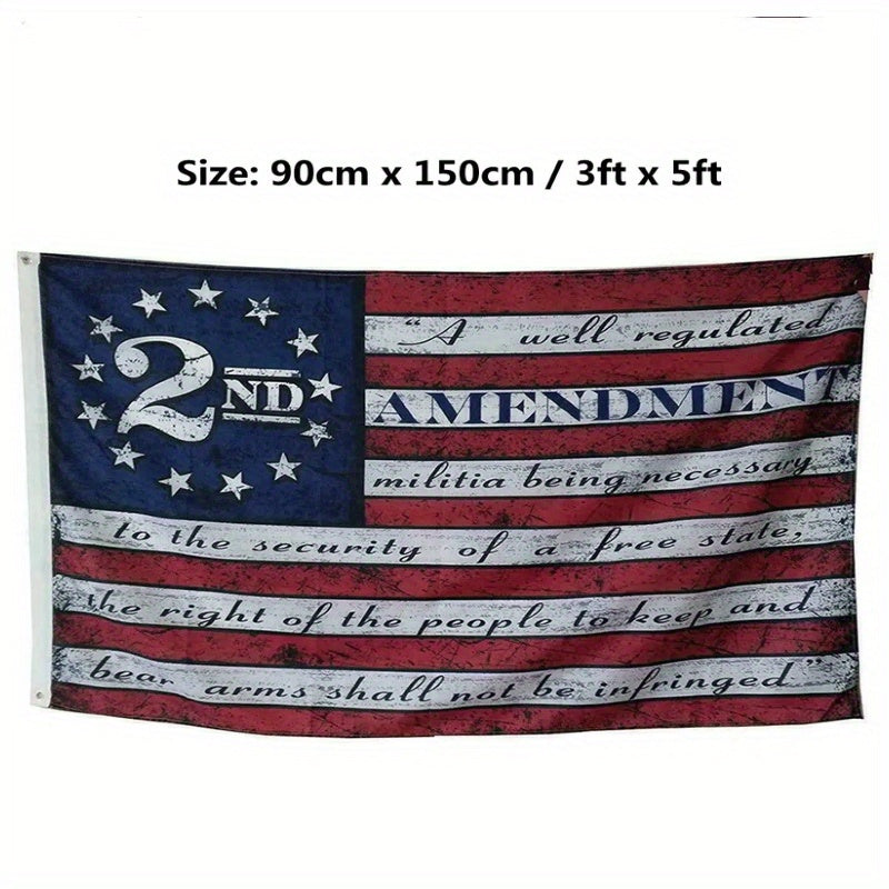 3x5FT 2nd Amendment American Flag - USA 13 Star NRA Banner Symbolizing Gun Rights and Patriotism for Ross Supporters