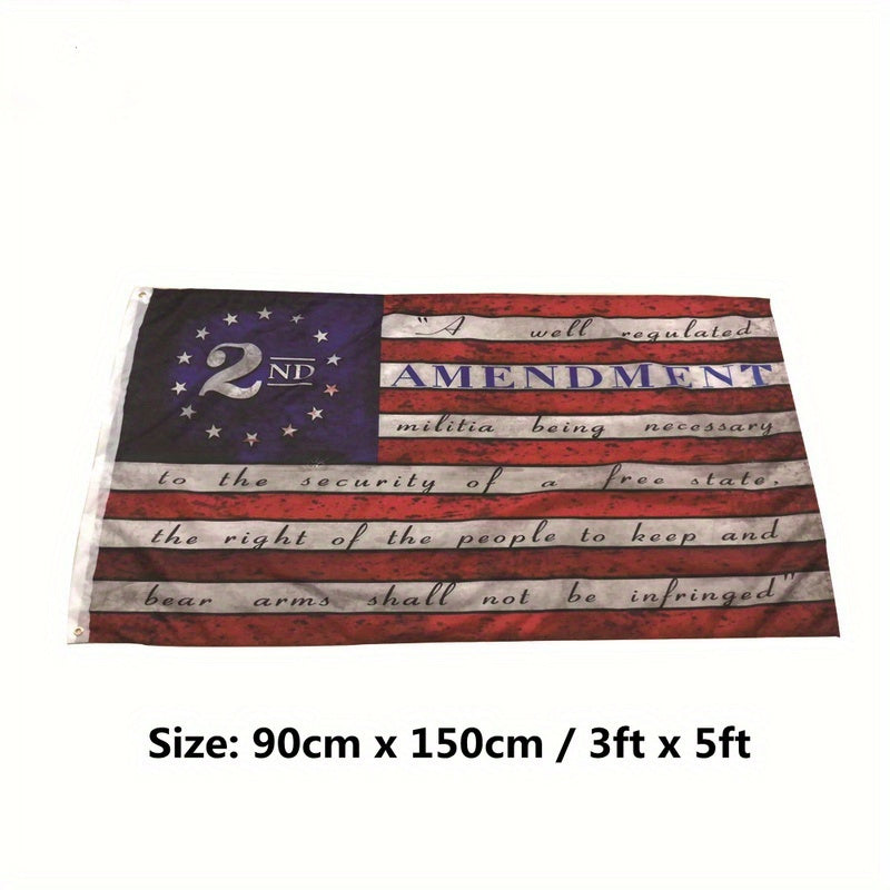 3x5FT 2nd Amendment American Flag - USA 13 Star NRA Banner Symbolizing Gun Rights and Patriotism for Ross Supporters