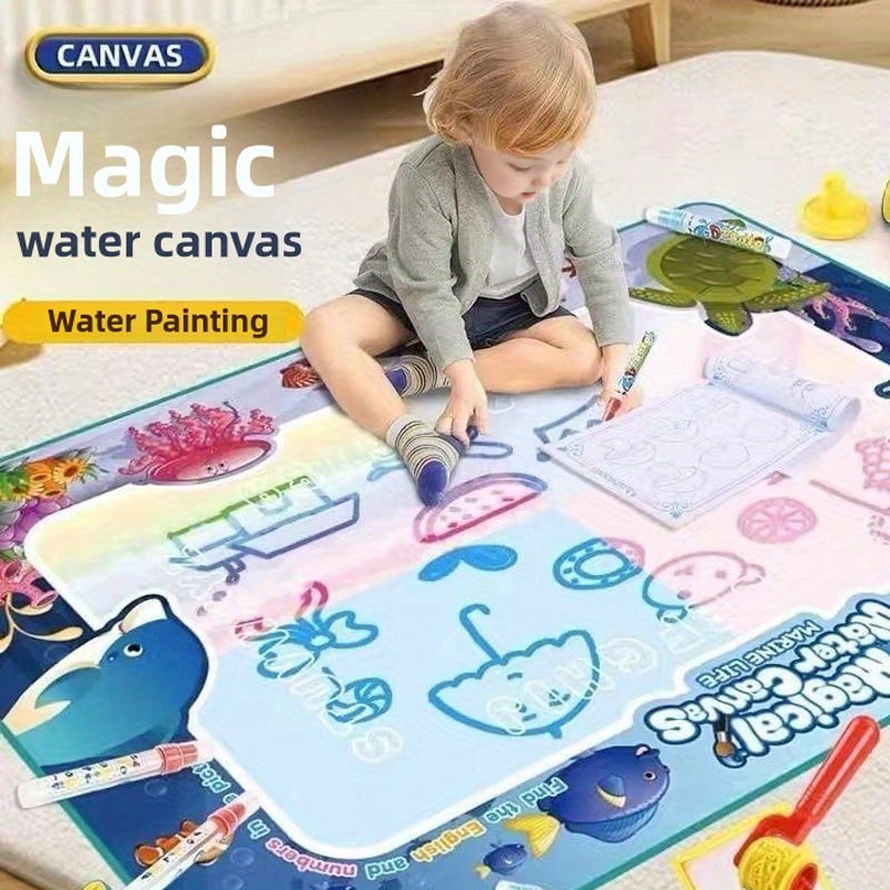 Magic Water Canvas, Reusable Grafitti Mat, Portable Art Toy for Kids, Educational Writing Aid, Creative Drawing Fun, Easy Clean, Durable Playmat