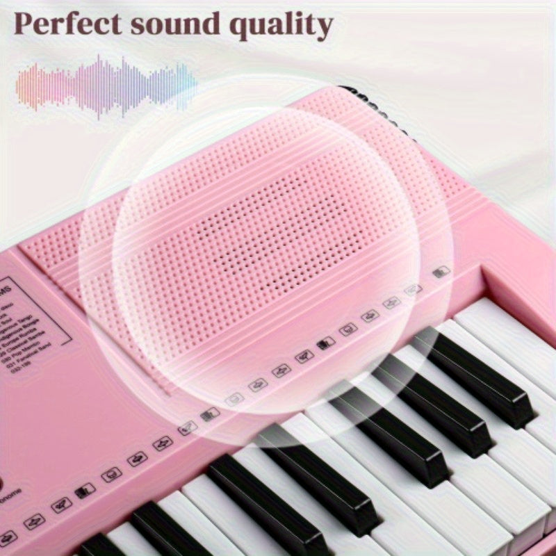 Ktaxon GEP-110 61 Key Lighting Keyboard with Piano Stand, Piano Bench, Built In Speakers, Headphone, Microphone, Music Rest, LED Screen, 3 Teaching Modes for Beginners