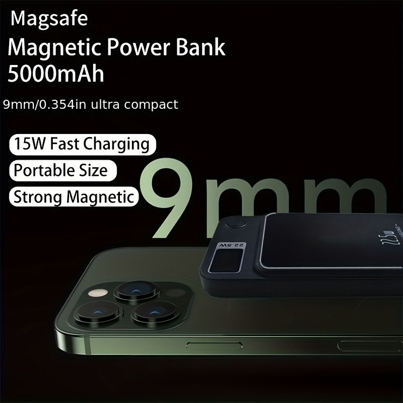 Magnetic Wireless Super Fast Charging Source Capacity 5000mAh Mobile Power Easy To Carry-multi-color Available