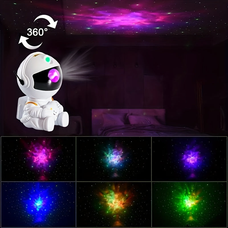 1pc Astronaut Galaxy Star Projector Bedroom Starry Night Light Flexible Projection LED Nebula Lamp