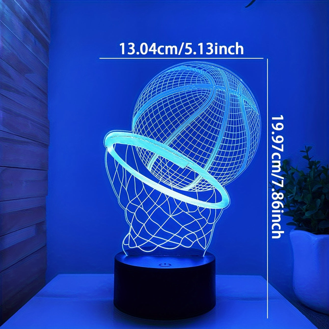 Touch-Controlled 3D Basketball Night Light - Colorful LED Desk Lamp, USB Powered, Perfect Gift for Sports Fans