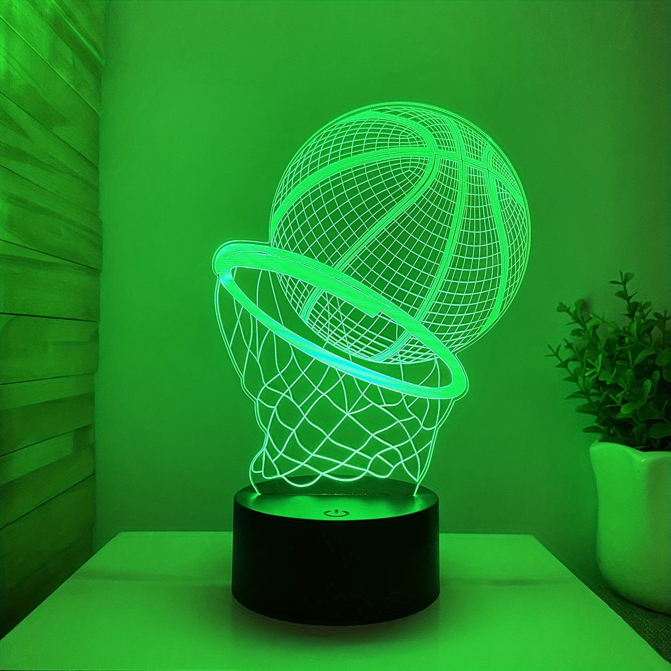 Touch-Controlled 3D Basketball Night Light - Colorful LED Desk Lamp, USB Powered, Perfect Gift for Sports Fans