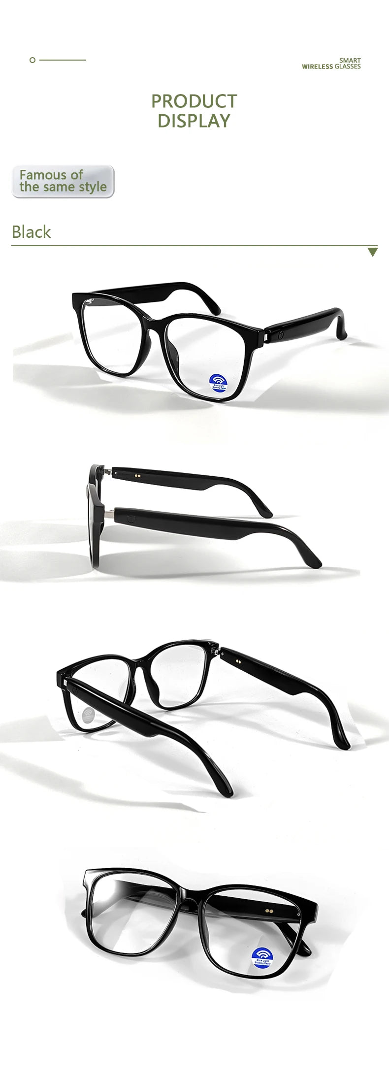 New smart bluetooth glasses wireless listen to music answer the phone open audio glasses men and women fashion single product