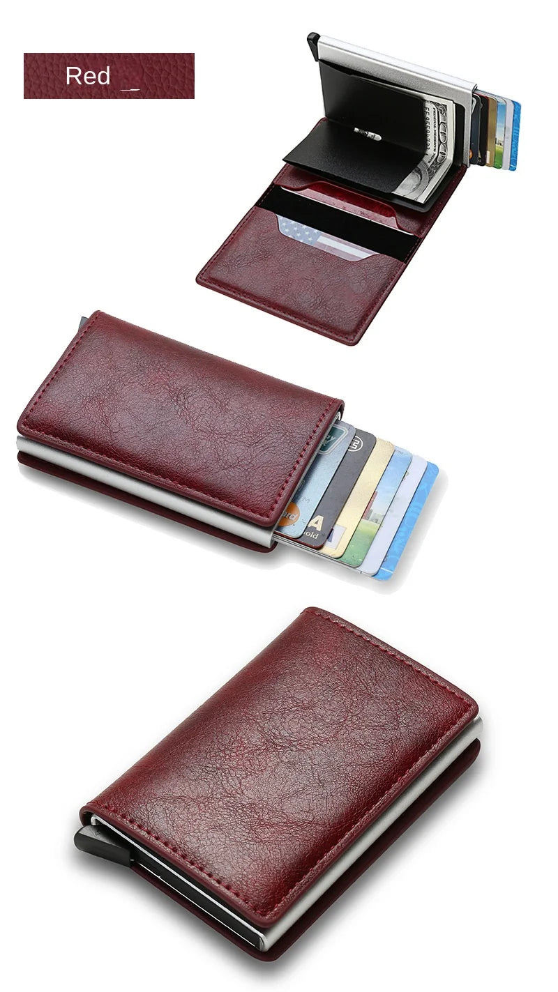 Top Quality Wallets Men Money Bag Mini Purse Male Vintage Brown Leather Rfid Card Holder Wallet Small Smart Wallet Pocket Walet