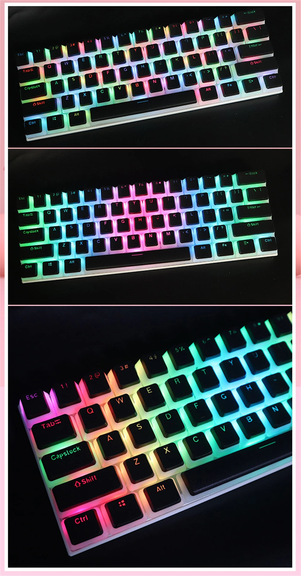 104 Keys PBT Pudding Keycap Two-color Injection OEM Profile DIY Keycaps MX Switch Gaming Mechanical Keyboard