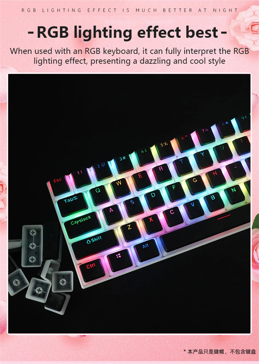 104 Keys PBT Pudding Keycap Two-color Injection OEM Profile DIY Keycaps MX Switch Gaming Mechanical Keyboard