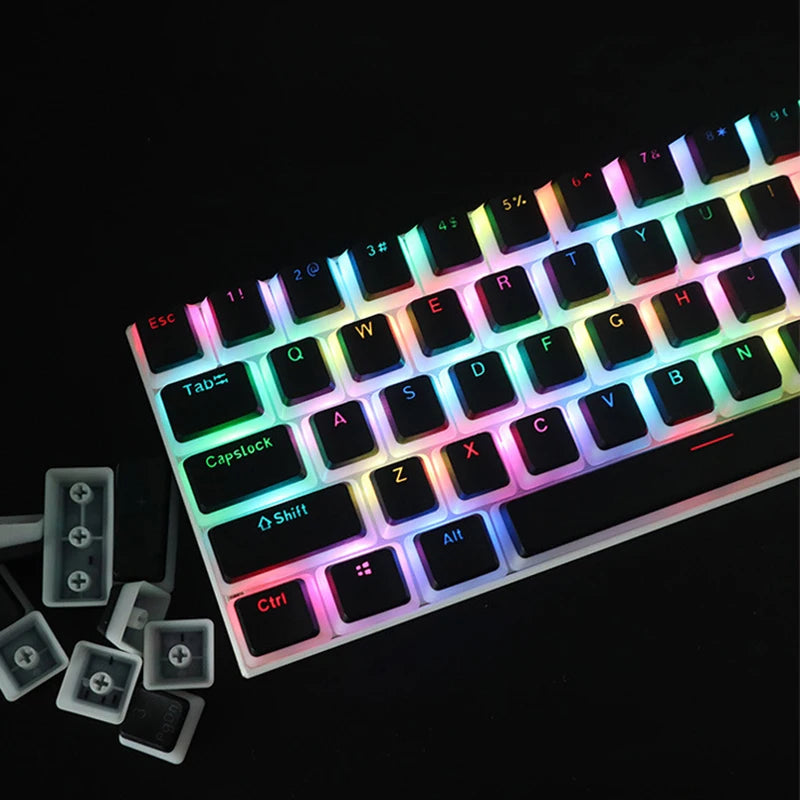 104 Keys PBT Pudding Keycap Two-color Injection OEM Profile DIY Keycaps MX Switch Gaming Mechanical Keyboard