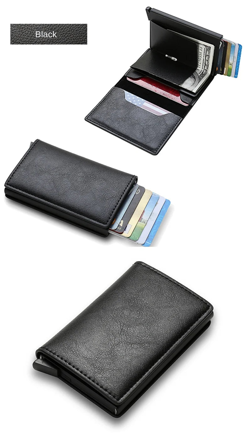 Top Quality Wallets Men Money Bag Mini Purse Male Vintage Brown Leather Rfid Card Holder Wallet Small Smart Wallet Pocket Walet