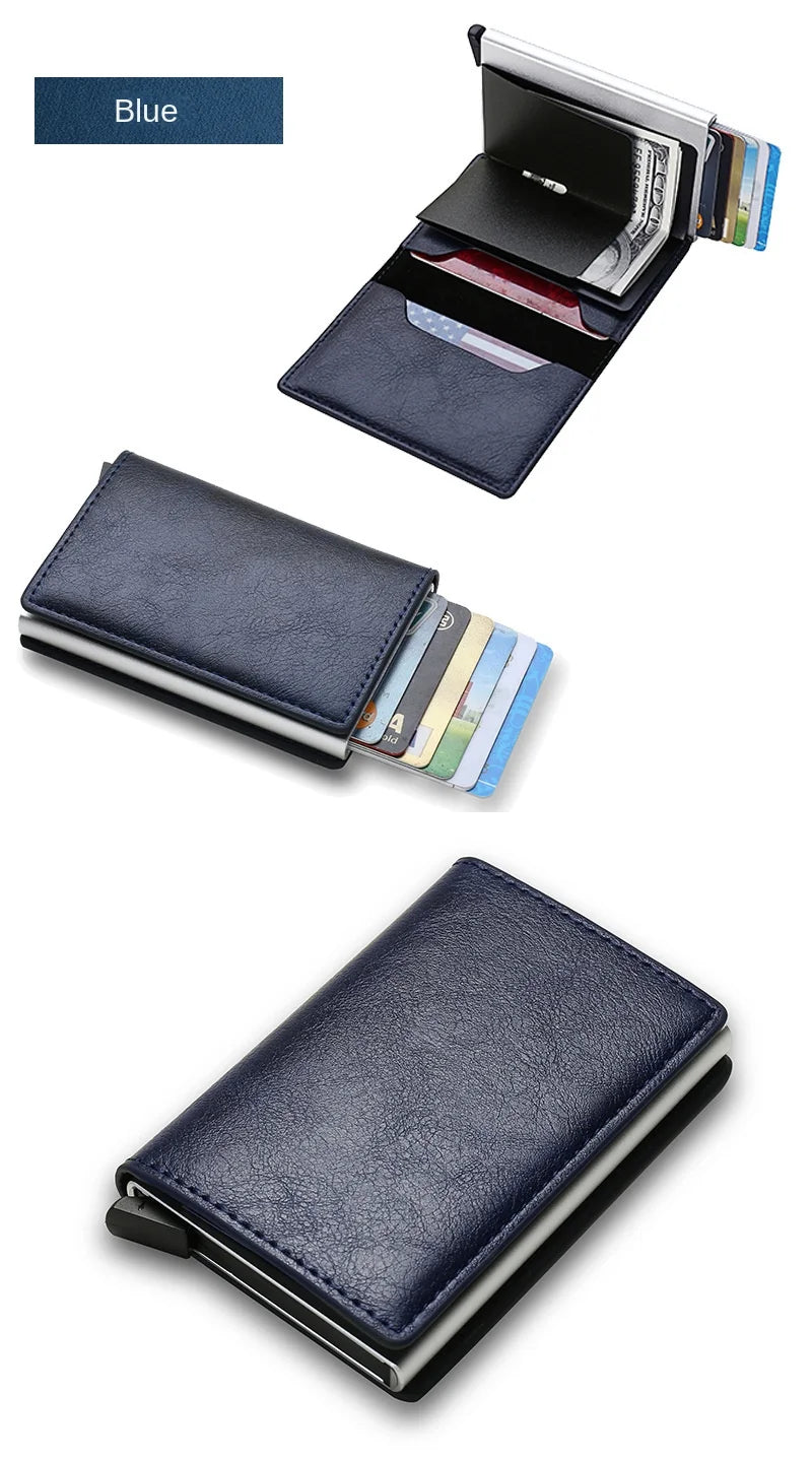 Top Quality Wallets Men Money Bag Mini Purse Male Vintage Brown Leather Rfid Card Holder Wallet Small Smart Wallet Pocket Walet