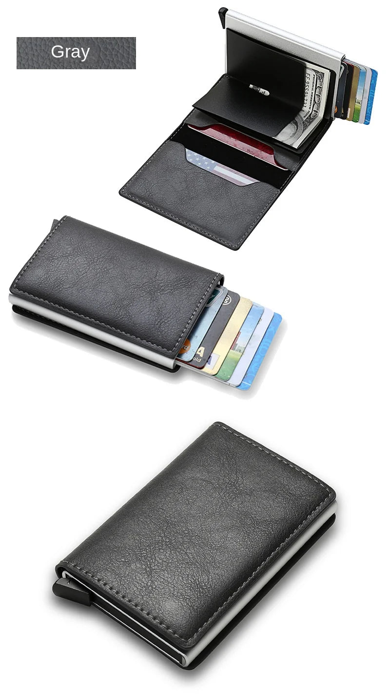 Top Quality Wallets Men Money Bag Mini Purse Male Vintage Brown Leather Rfid Card Holder Wallet Small Smart Wallet Pocket Walet