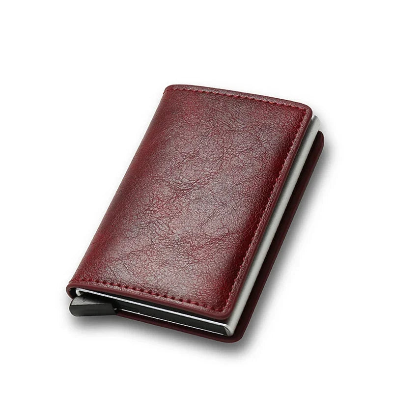 Top Quality Wallets Men Money Bag Mini Purse Male Vintage Brown Leather Rfid Card Holder Wallet Small Smart Wallet Pocket Walet