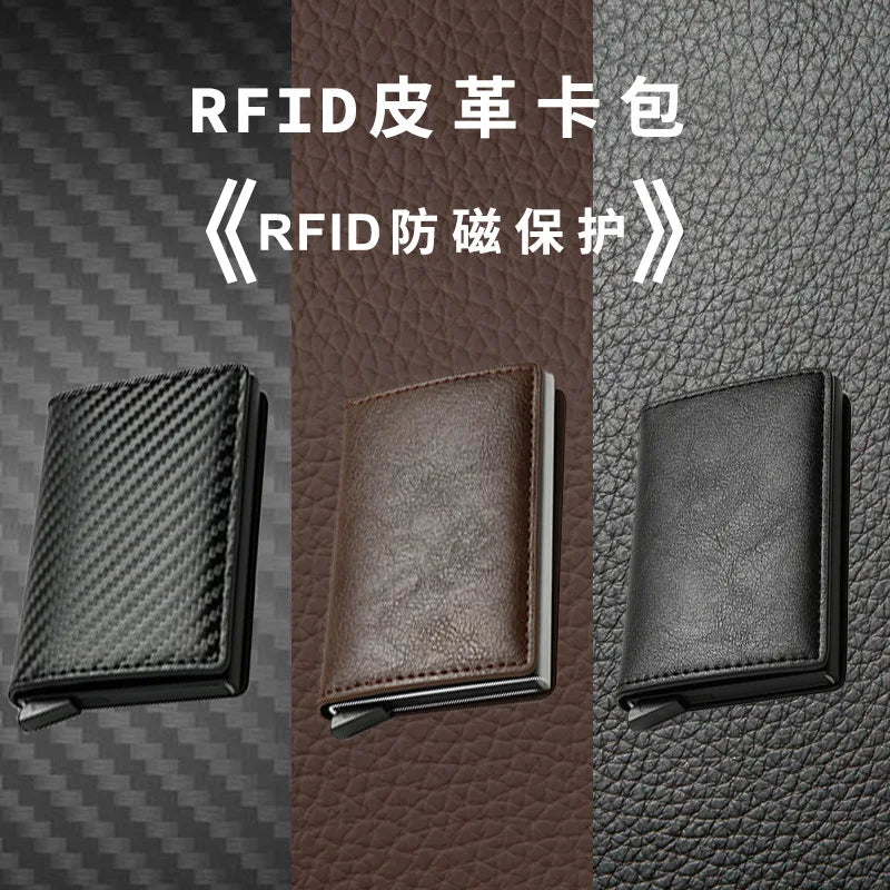 Top Quality Wallets Men Money Bag Mini Purse Male Vintage Brown Leather Rfid Card Holder Wallet Small Smart Wallet Pocket Walet