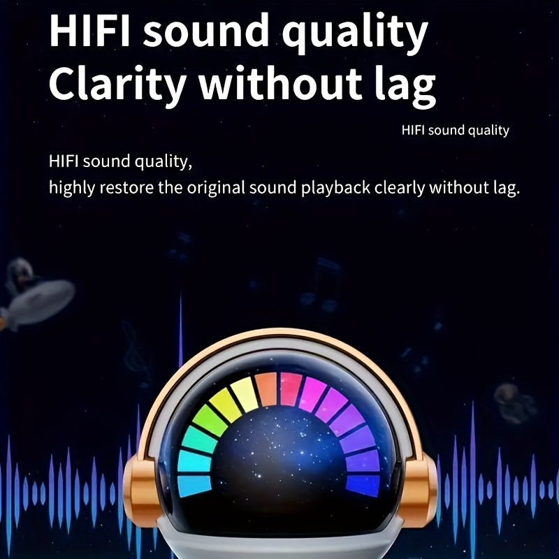 1pc Astronaut Small Speaker, Small Wireless Portable Outdoor Speaker With LED Light, Deep Bass, Large Volume Stereo LED Luminous Wireless Speaker