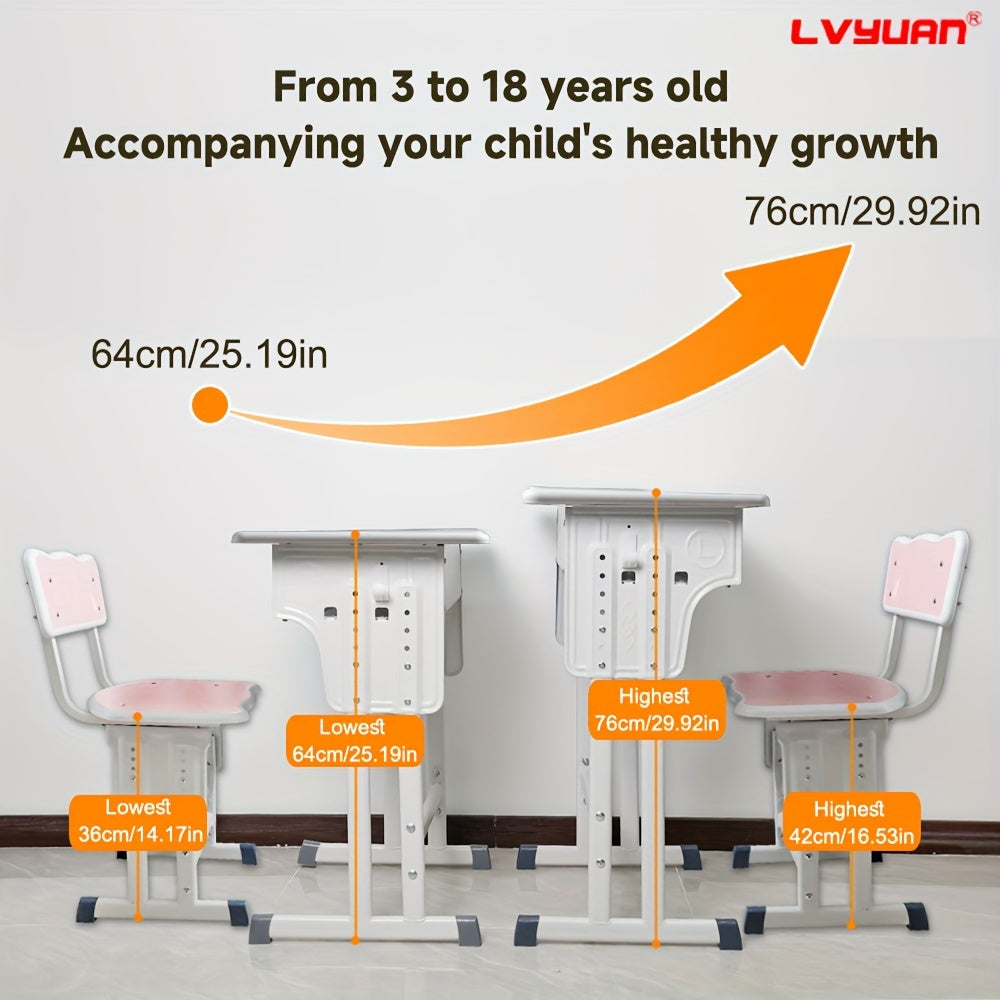 High Quality Kids Table And Chair Set, Height Adjustable Children's School Study Table And Chair Set, Ergonomic Study Table Desk For Kids, Suitable For Children & Primary School Students