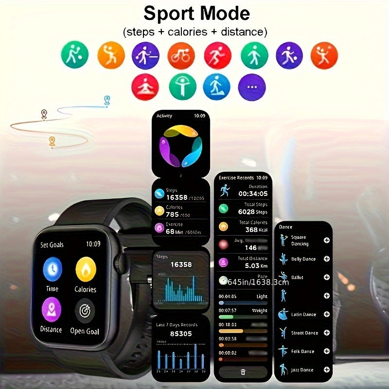 2024 New 2.01 Inch Touch Screen Dual Frequency, Unisex, Support Call Function, Incoming Call SMS Reminder, Multifunctional Fitness And Sports Smart Bracelet, Wireless Connection To Android And For Phone Cell Phone, Halloween,