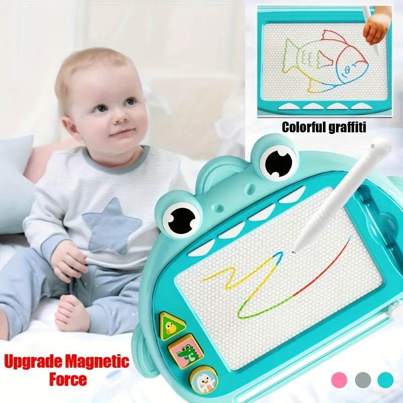 Magnetic Doodle Board with 3 Stamp Shapes - Erasable Sketch Pad for Youngsters Ages 3-6, Educational Toy, Perfect Gift for Birthdays, Christmas & Halloween