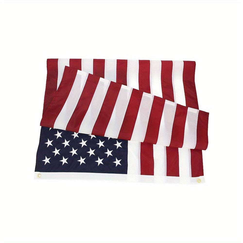 1pc Premium Heavy-Duty 210D Nylon American USA Flag - Embroidery Sewn Stripes, Waterproof, Durable, and Fade-Resistant - Ideal for Outside, Home, Yard, Garden Decorations and Patriotic Events