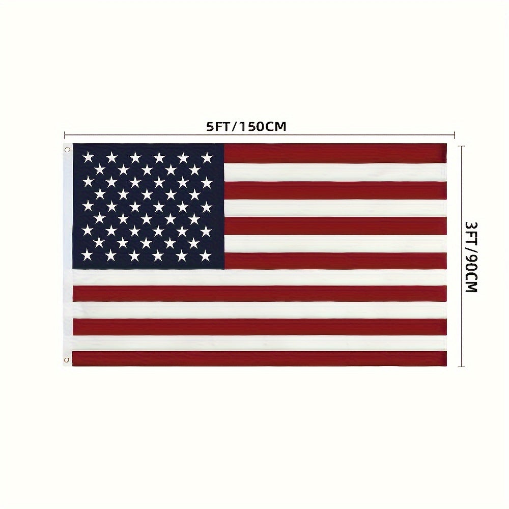 1pc Premium Heavy-Duty 210D Nylon American USA Flag - Embroidery Sewn Stripes, Waterproof, Durable, and Fade-Resistant - Ideal for Outside, Home, Yard, Garden Decorations and Patriotic Events