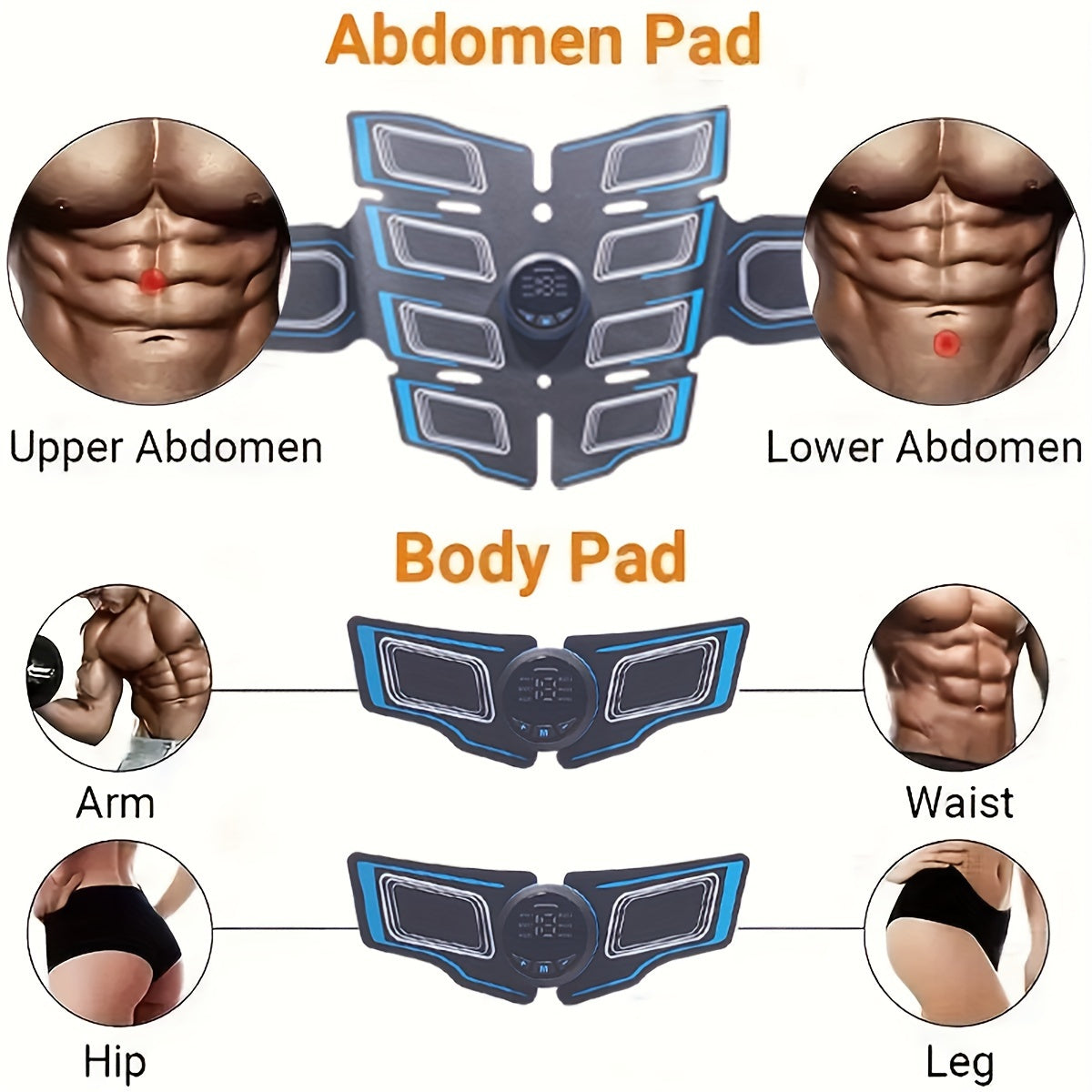 Abdominal Muscle Trainer - USB Rechargeable, Home Fitness Equipment, Fitness Belt for Abdominal Massage Training, Muscle Massager with Abdominal Training Function