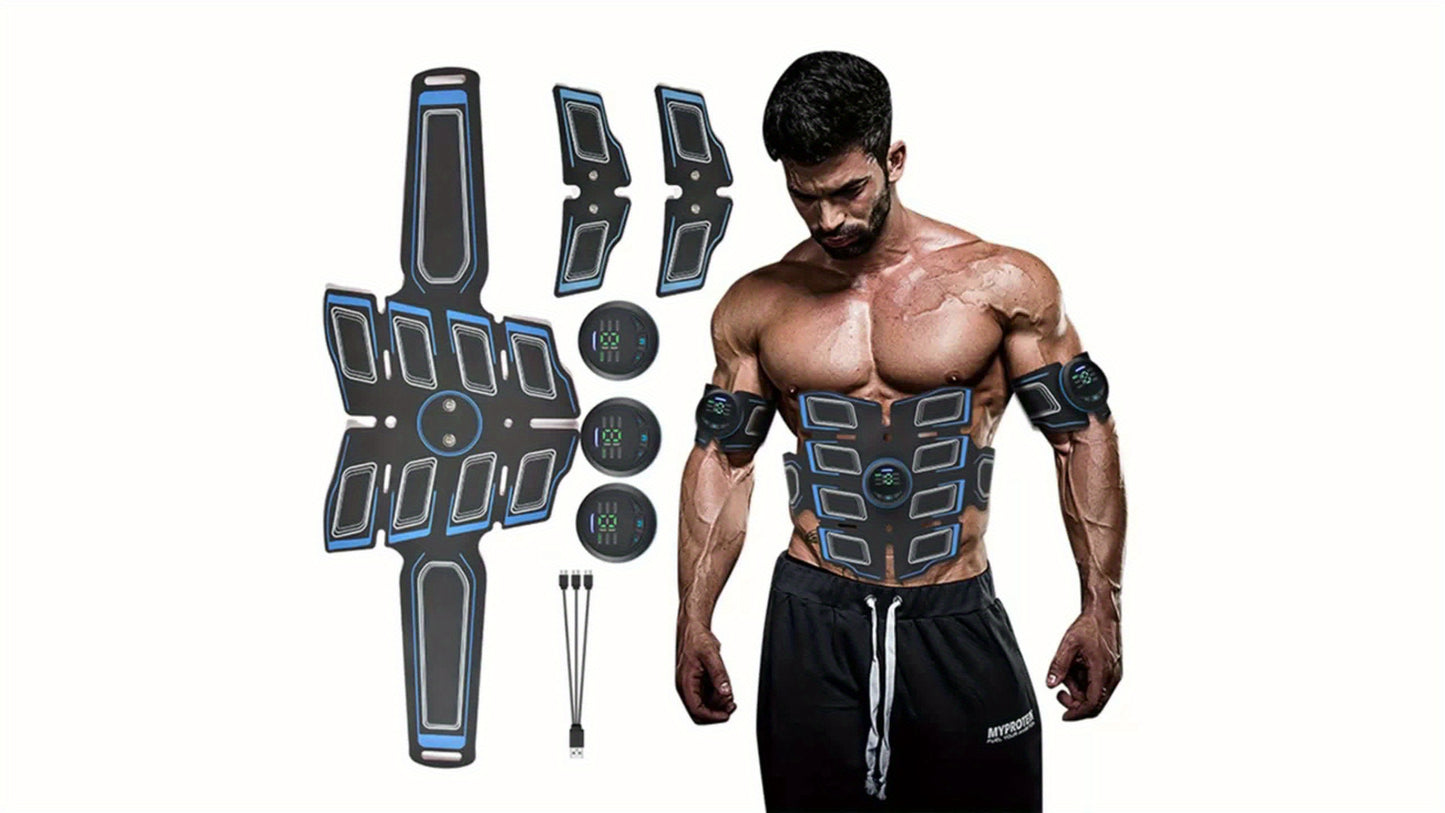 Abdominal Muscle Trainer - USB Rechargeable, Home Fitness Equipment, Fitness Belt for Abdominal Massage Training, Muscle Massager with Abdominal Training Function